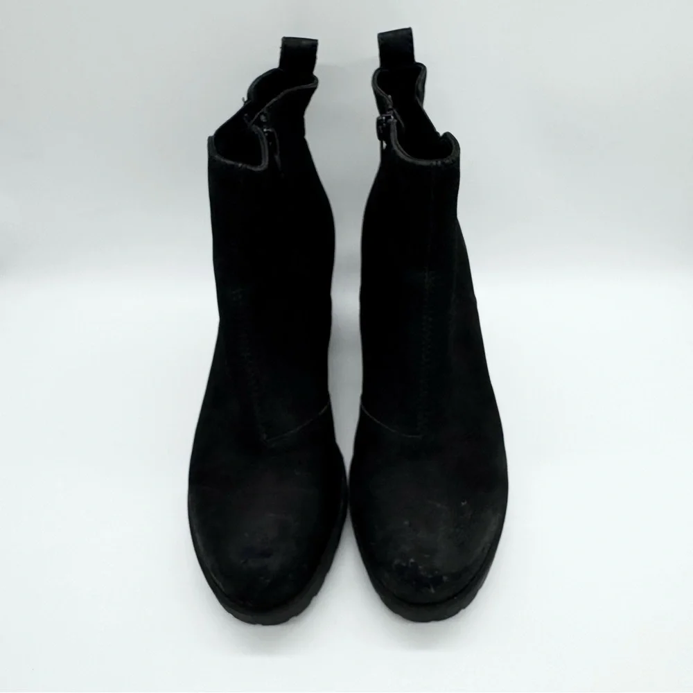 Vagabond Shoemakers Grace‎ Nubuck Chunky Chelsea Ankle Boots Black Sz 39 Minimal